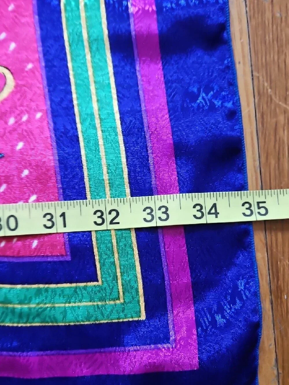 Vibrant Umbrella Print Silk-Feel Scarf - Pink, Purple & Green
